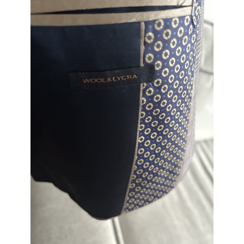 REDA Italy Mens 40 Blazer Sport Coat Brown Blue Plaid Wool Preppy - Picture 9 of 16